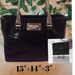 KATE SPADE black patent leather tote